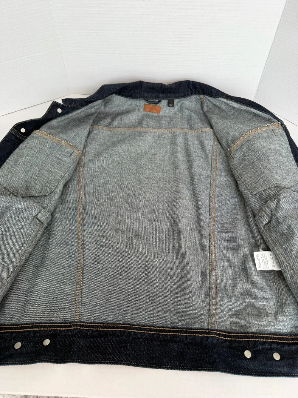 J.Crew Men’s Denim Trucker Jacket M Dark Indigo Rugged Classic Rigid Cotton